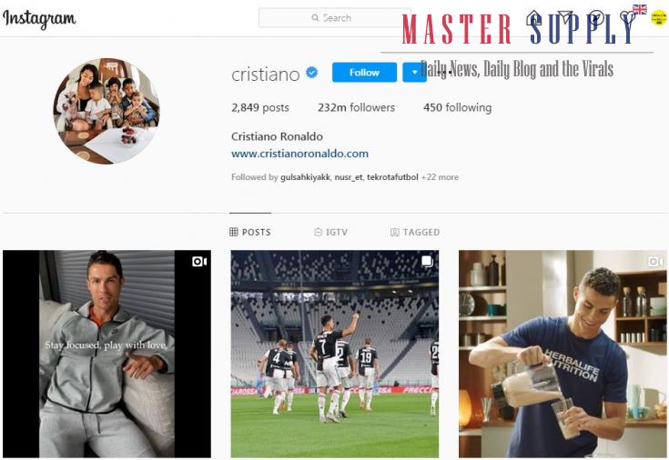 Footballer Cristiano Ronaldo 232m followers